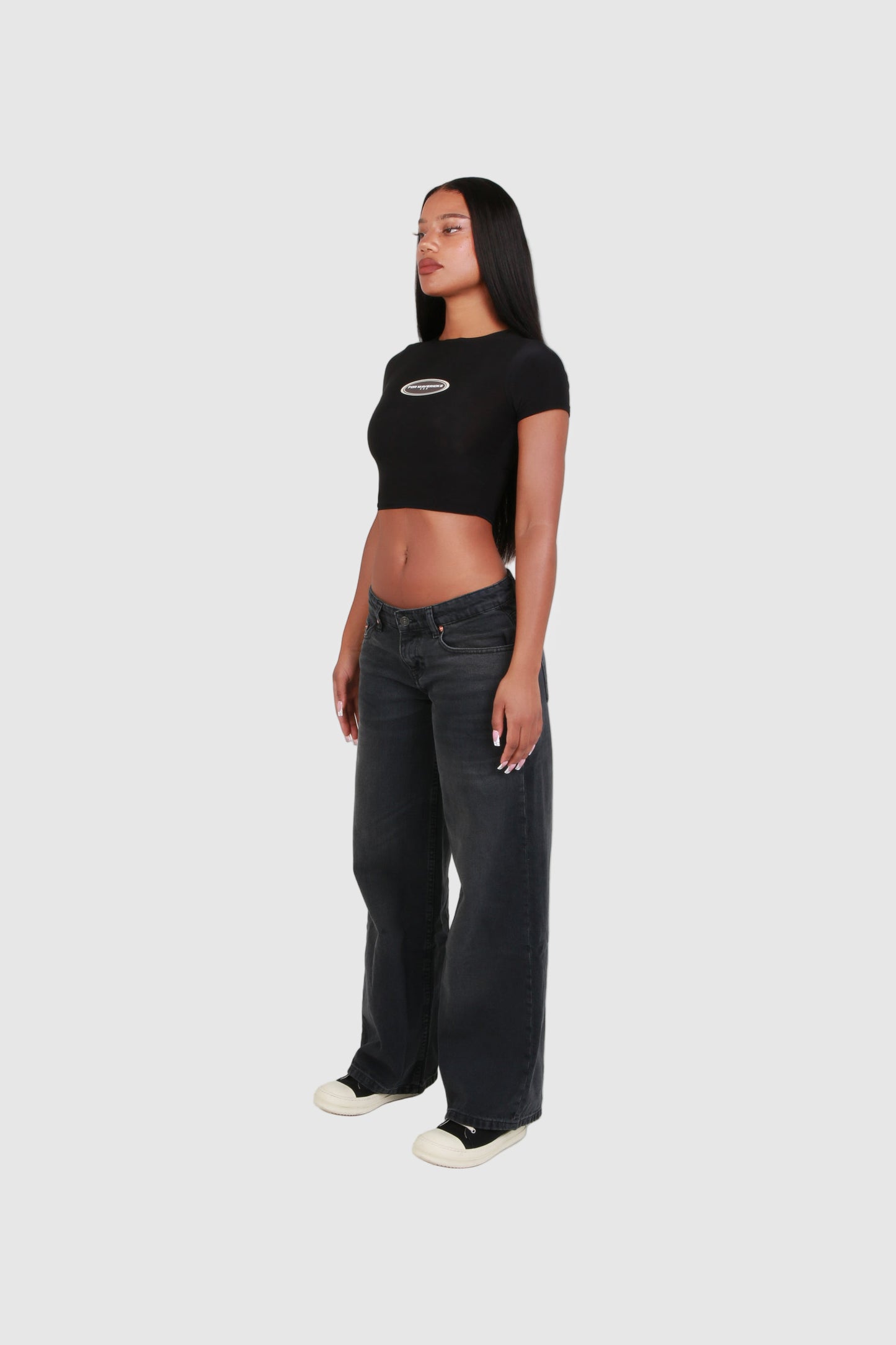 CLUB CROP TOP- BLACK