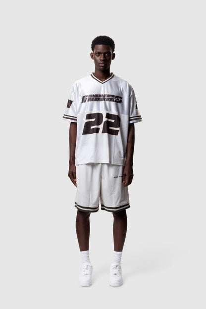 ATHLETIC MESH SHORTS - CREAM