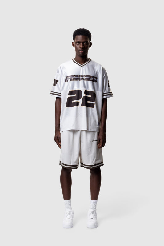 ATHLETIC MESH SHORTS - CREAM