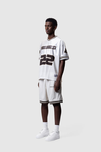 ATHLETIC MESH SHORTS - CREAM