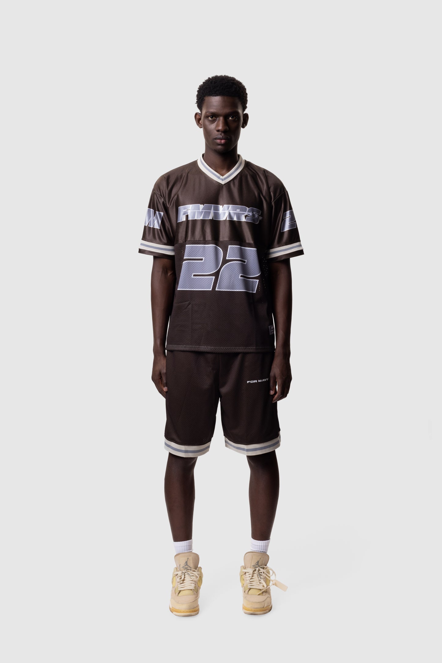 ATHLETIC MESH SHORTS -BROWN