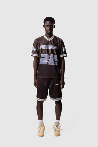 ATHLETIC MESH SHORTS -BROWN