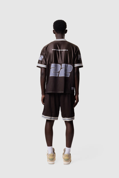 ATHLETIC MESH SHORTS -BROWN